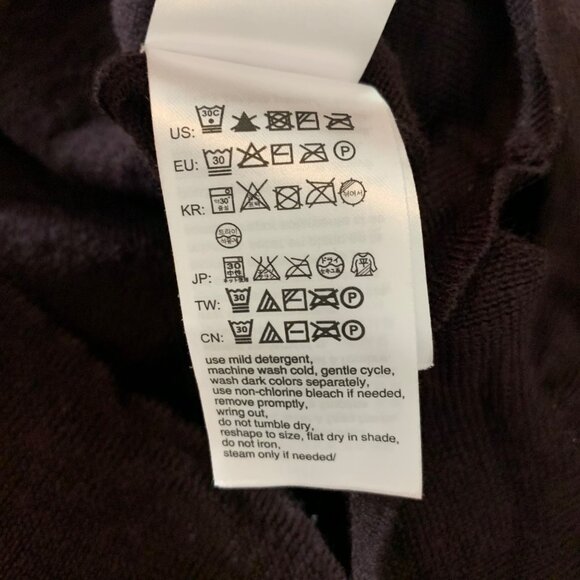 Calvin Klein Burgundy 100% Italian Merino Wool V-Neck Sweater Mens SZ L - Picture 6 of 6